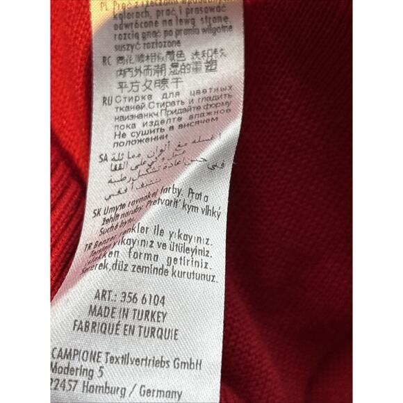 Claudio Campione Men’s red sweater ¼ Zip Yachting Pullover taping logo embroirdy - Picture 13 of 14